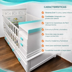 CUNA CAMA INFANTIL 2 EN 1