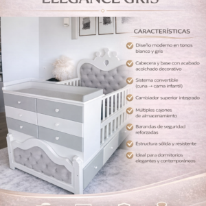 CUNA – CAMA ELEGANCE GRIS