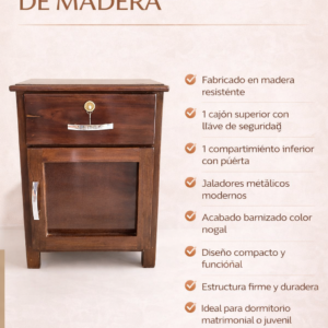 MESA DE NOCHE DE MADERA