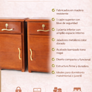MESAS DE NOCHE DE MADERA