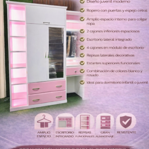 ROPERO Y ESCRITORIO INFANTIL